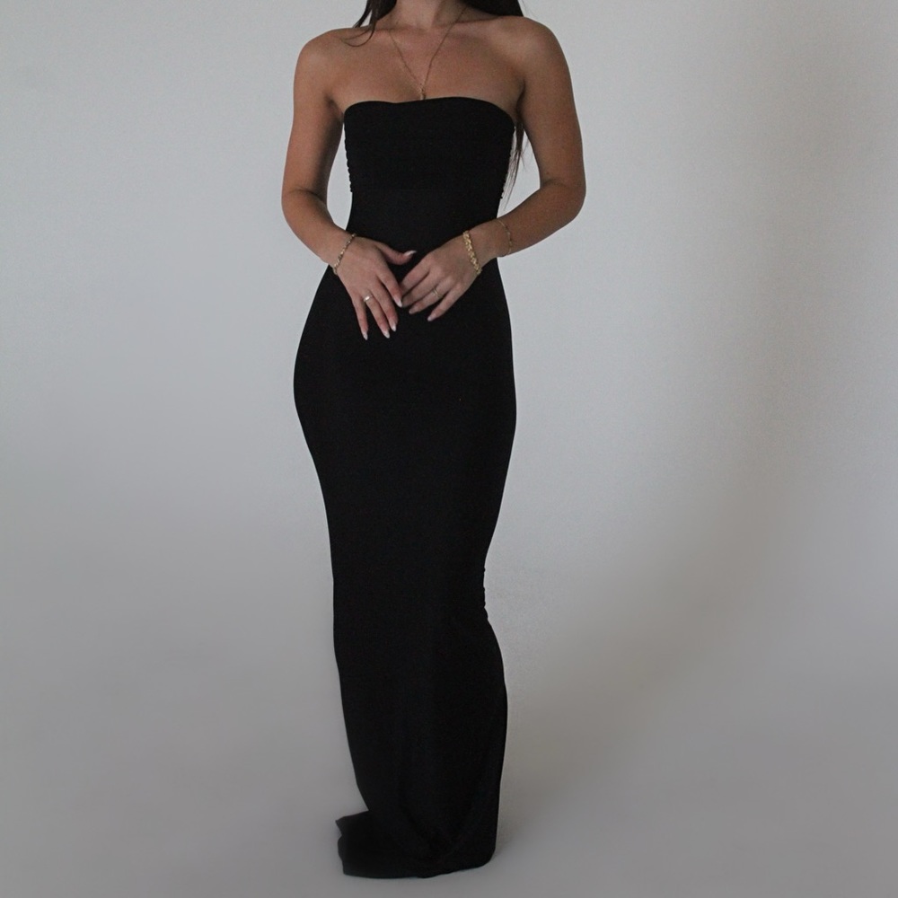 black maxi dress